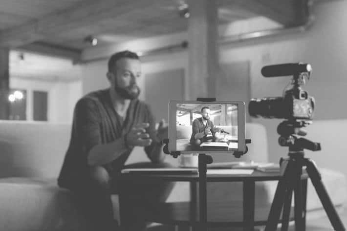 An executive creates a marketing video.
