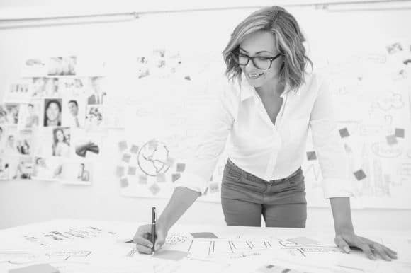 Marketing manager designing a project at work